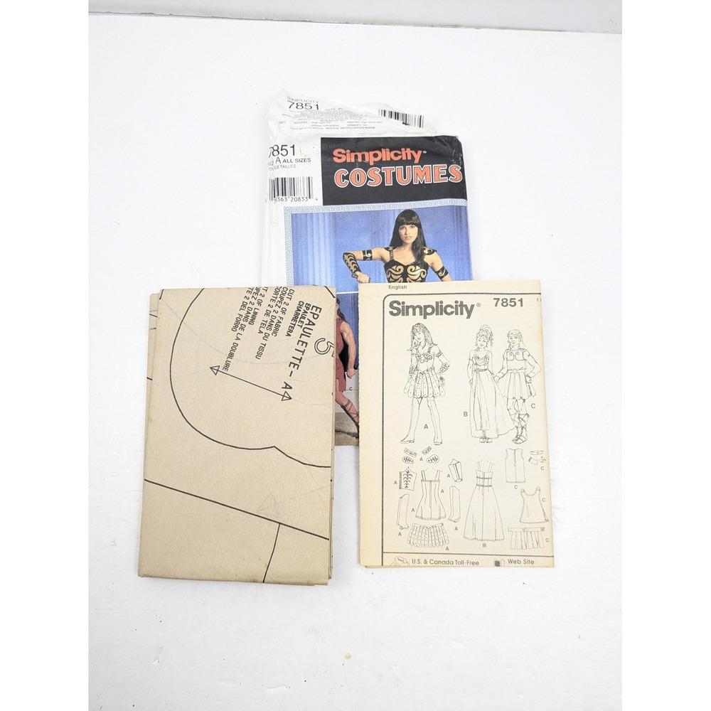 Simplicity‎ Costumes 7851 Warrior Princess Costume Sewing Pattern Adult Sizes